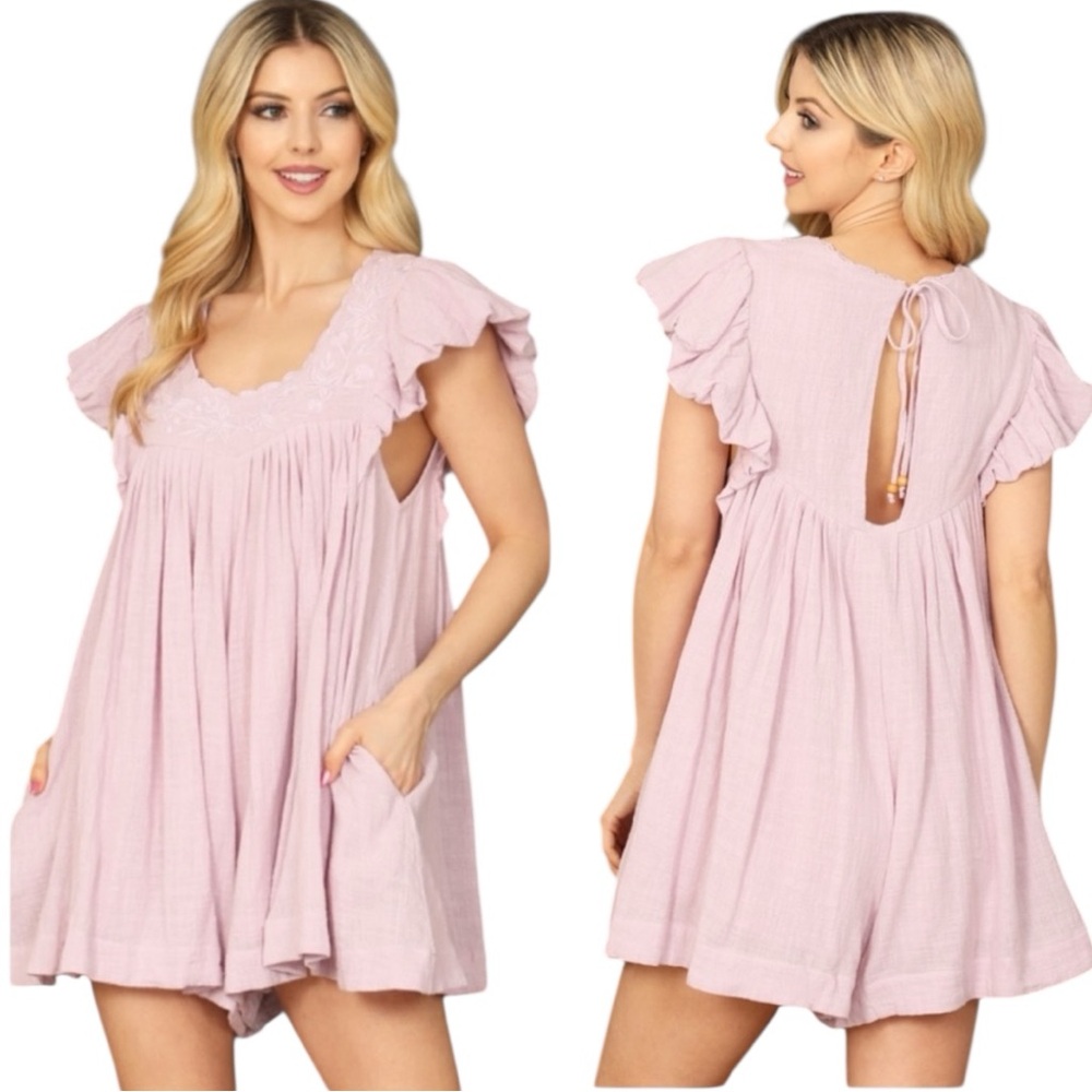 boho lavender lilac Romper M